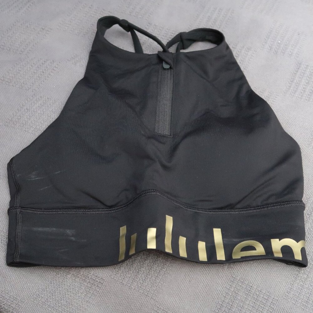Lululemon Energy Bra High Neck Long Line Zip Special Edition size 4 in Black